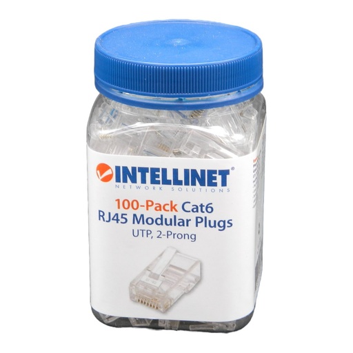 [001206] Plug Red RJ45 CAT6 C/ 100 Pzs Intellinet