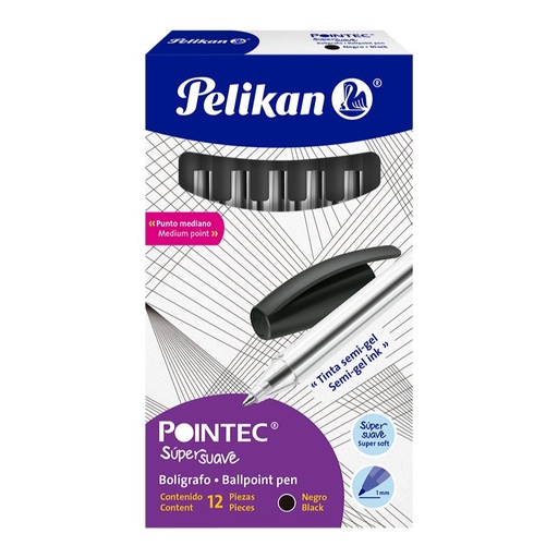 [001250] Pluma P/ Med Hang Stick Negro C/ 12 pzs Pelikan