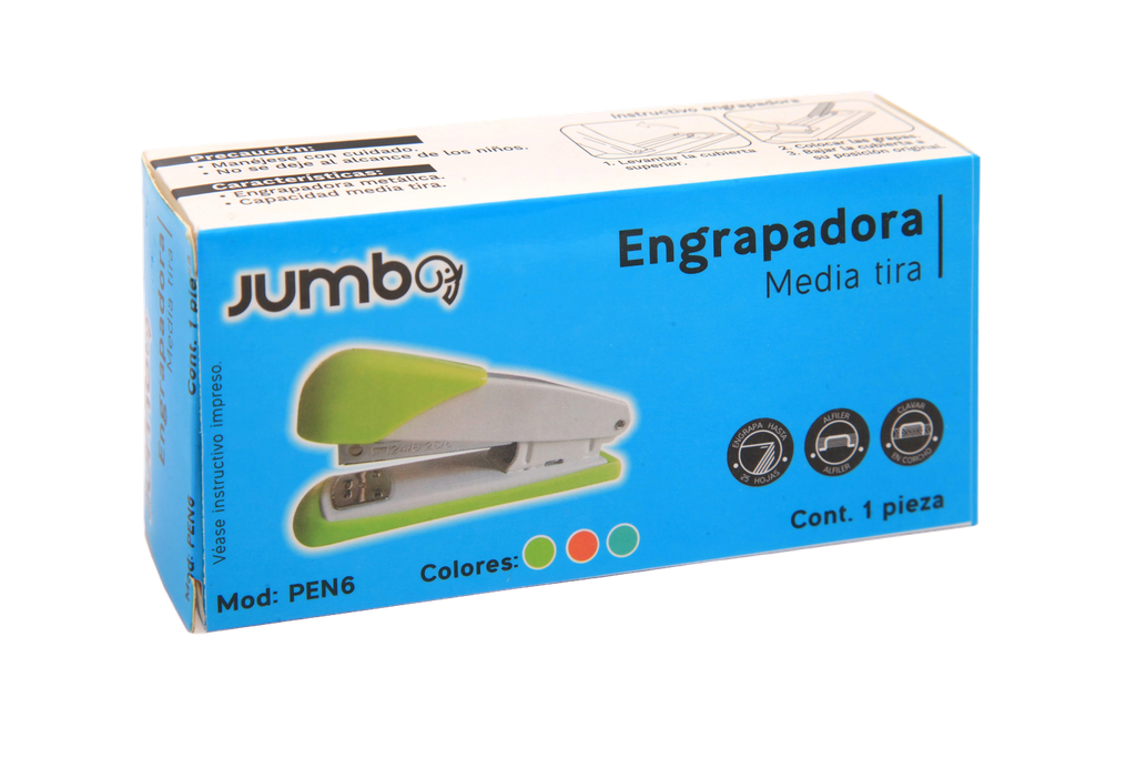 Engrapadora Metalica Media Tira Colores Jumbo