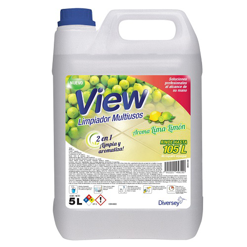 Limpiador Multiusos Limon View 5 lts C/ 4 pzs Diversey