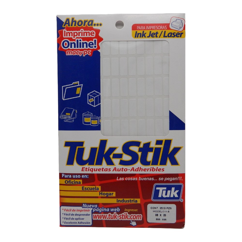 Etiqueta Adhesiva File 8 x 20 C/ 20 hjs Tuk