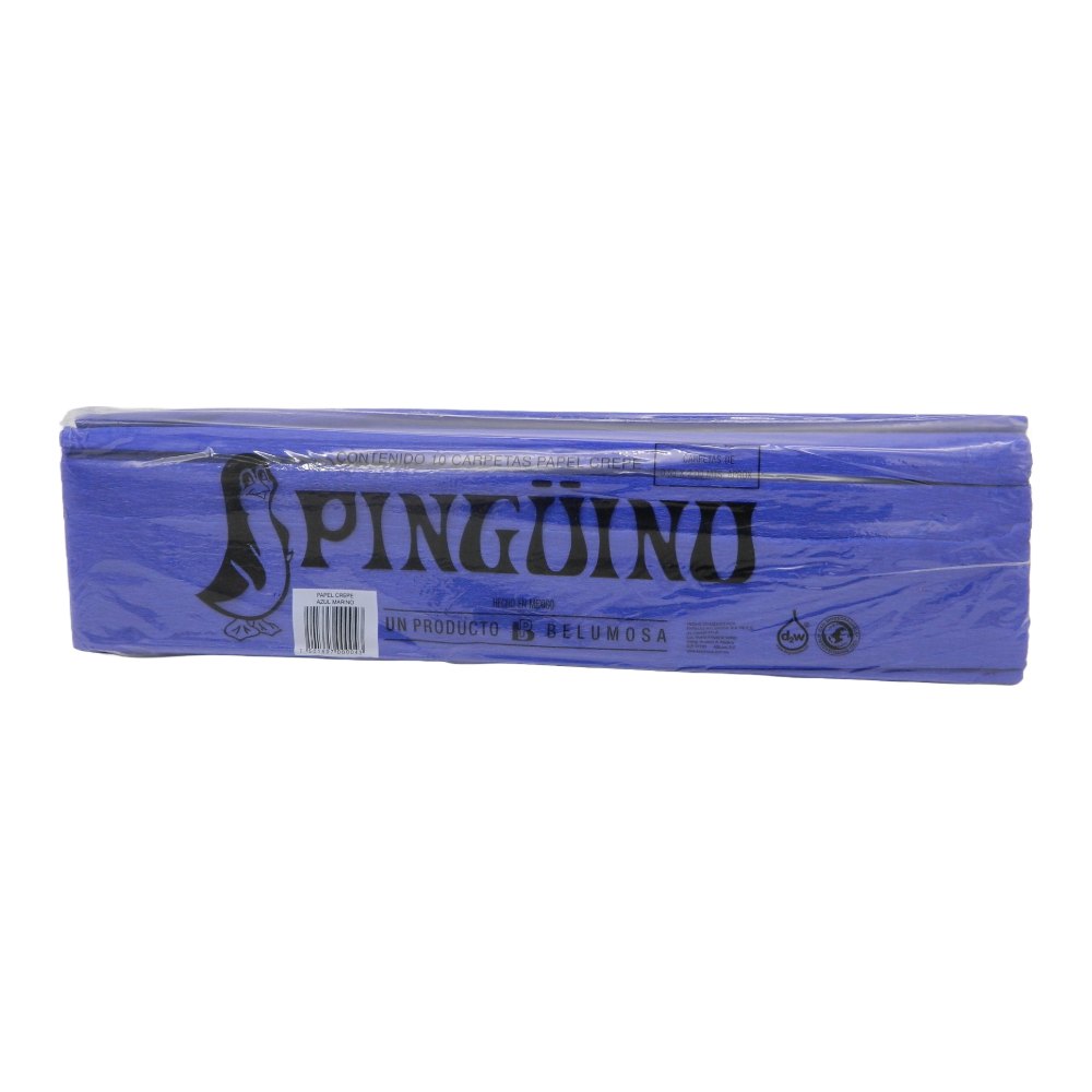 Papel Crepe Pingüino Azul Marino C/ 10 pzs Belumosa