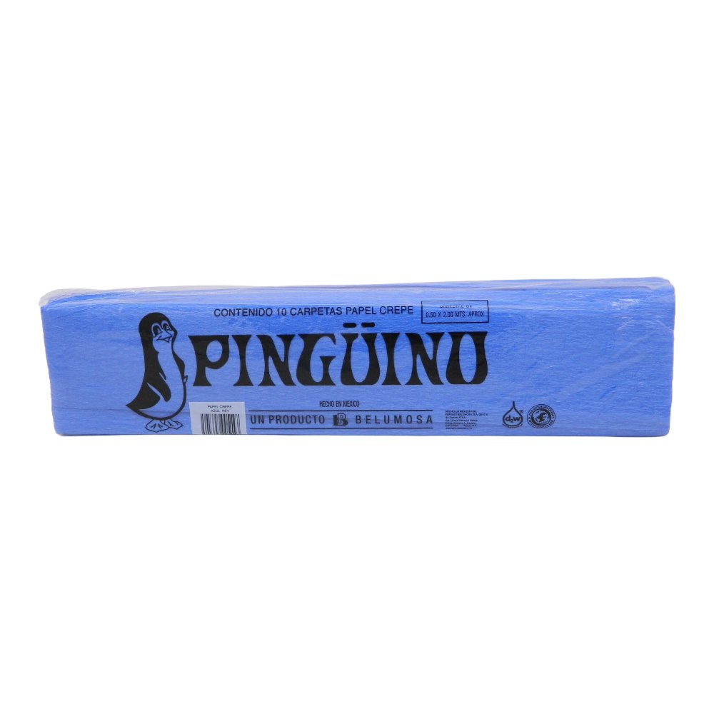 Papel Crepe Pingüino Azul Rey C/ 10 pzs Belumosa