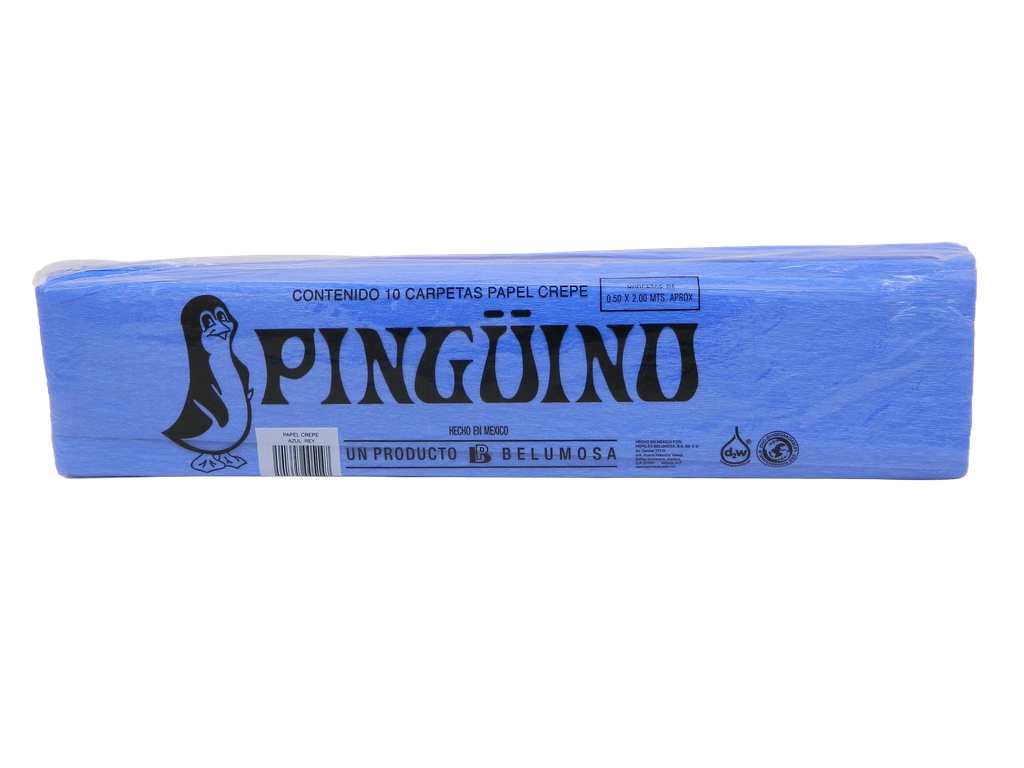 Papel Crepe Pingüino Azul Rey C/ 10 pzs Belumosa