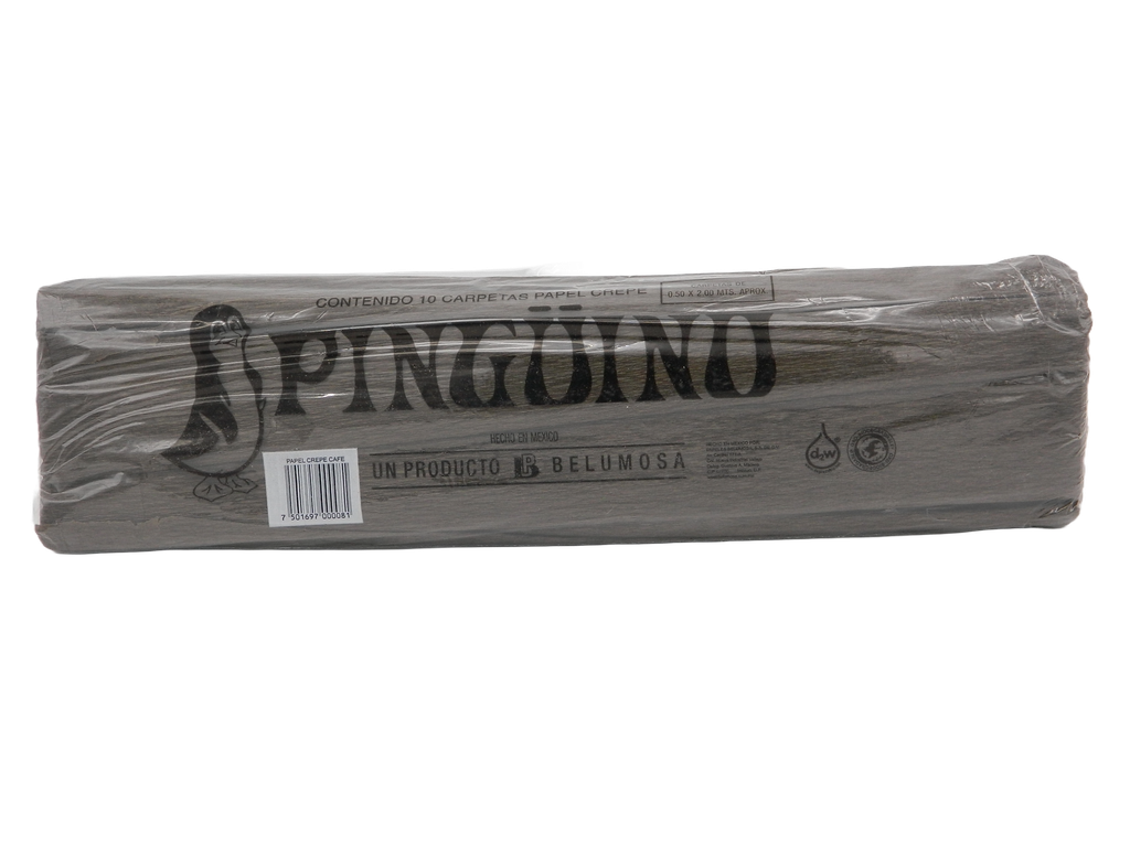 Papel Crepe Pingüino Cafe C/ 10 pzs Belumosa