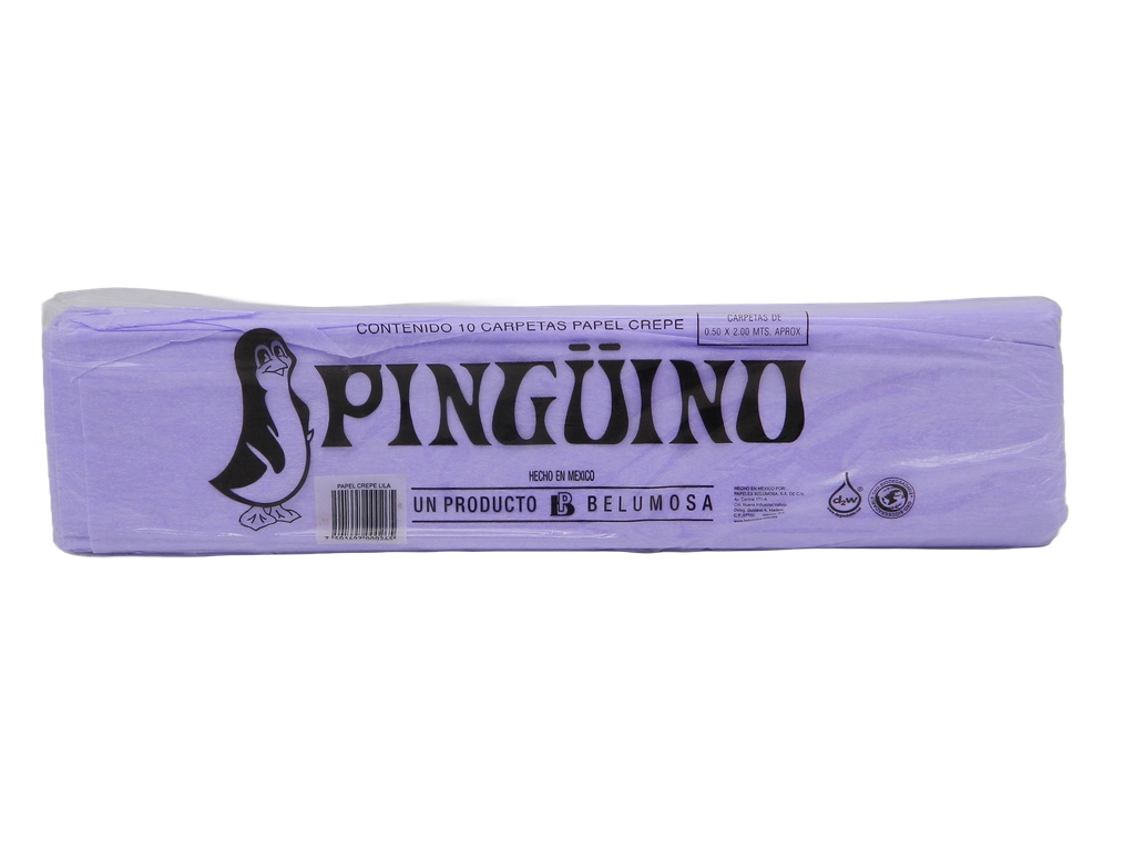 Papel Crepe Pingüino Lila C/ 10 pzs Belumosa