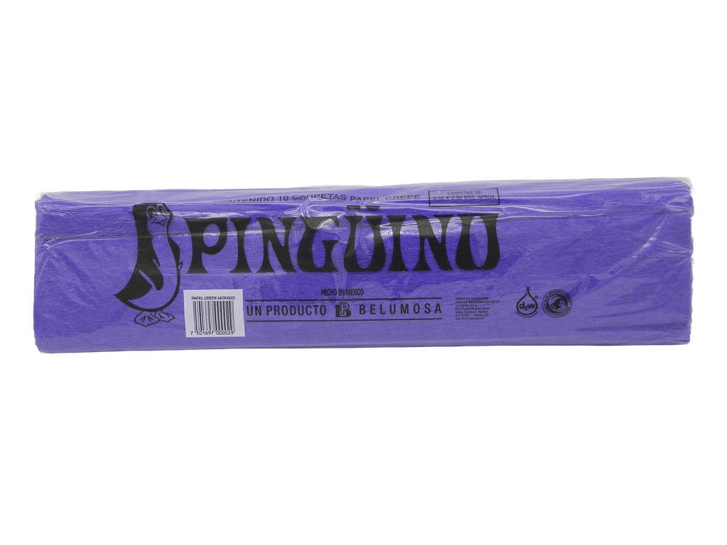 Papel Crepe Pingüino Morado C/ 10 pzs Belumosa