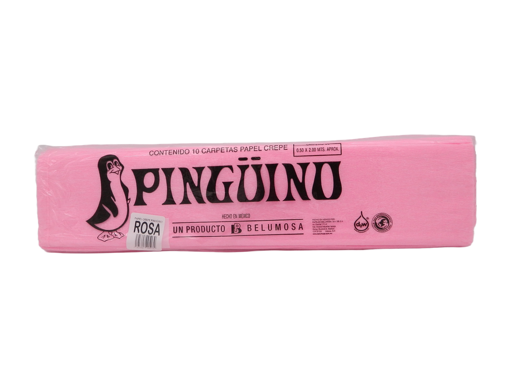 Papel Crepe Pingüino Rosa C/ 10 pzs Belumosa