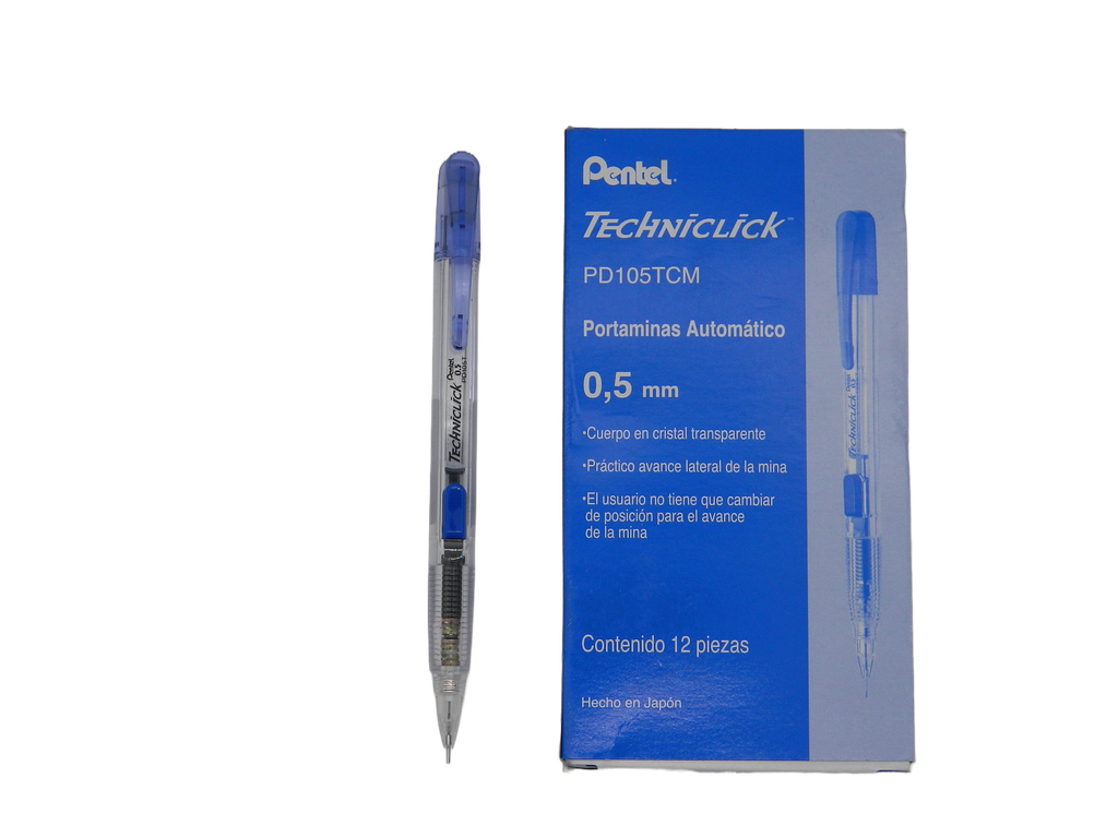 Lapicero Techniclick 0.5 mm Azul C/ 12 pzs Pentel