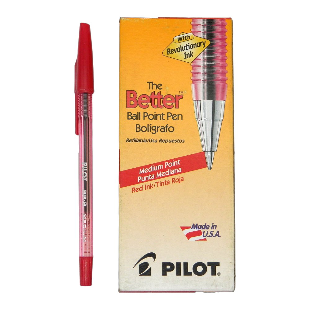 Pluma BPS 1.0 mm P/ Mediano Rojo C/ 12 pzs Pilot
