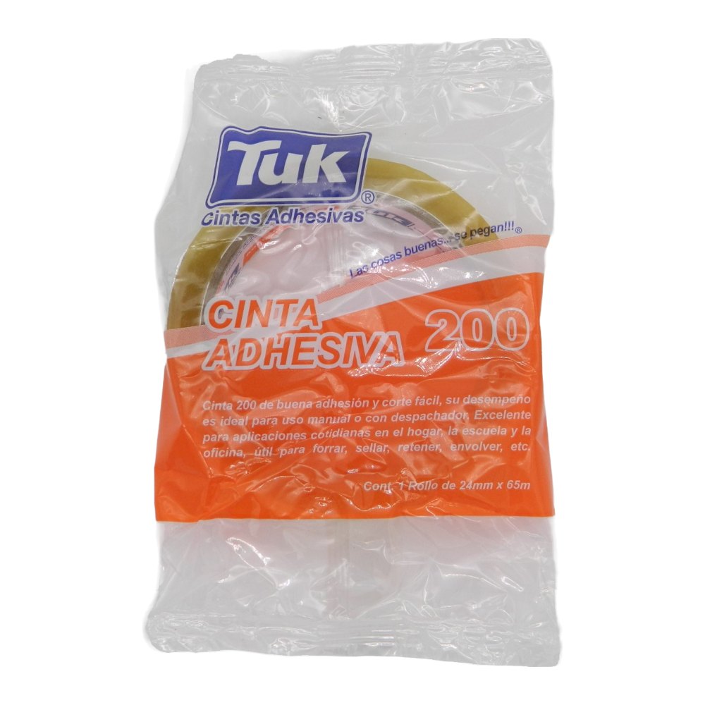 Cinta Adhesiva Transparente T-200 24 x 65 C/ 6 pzs Tuk