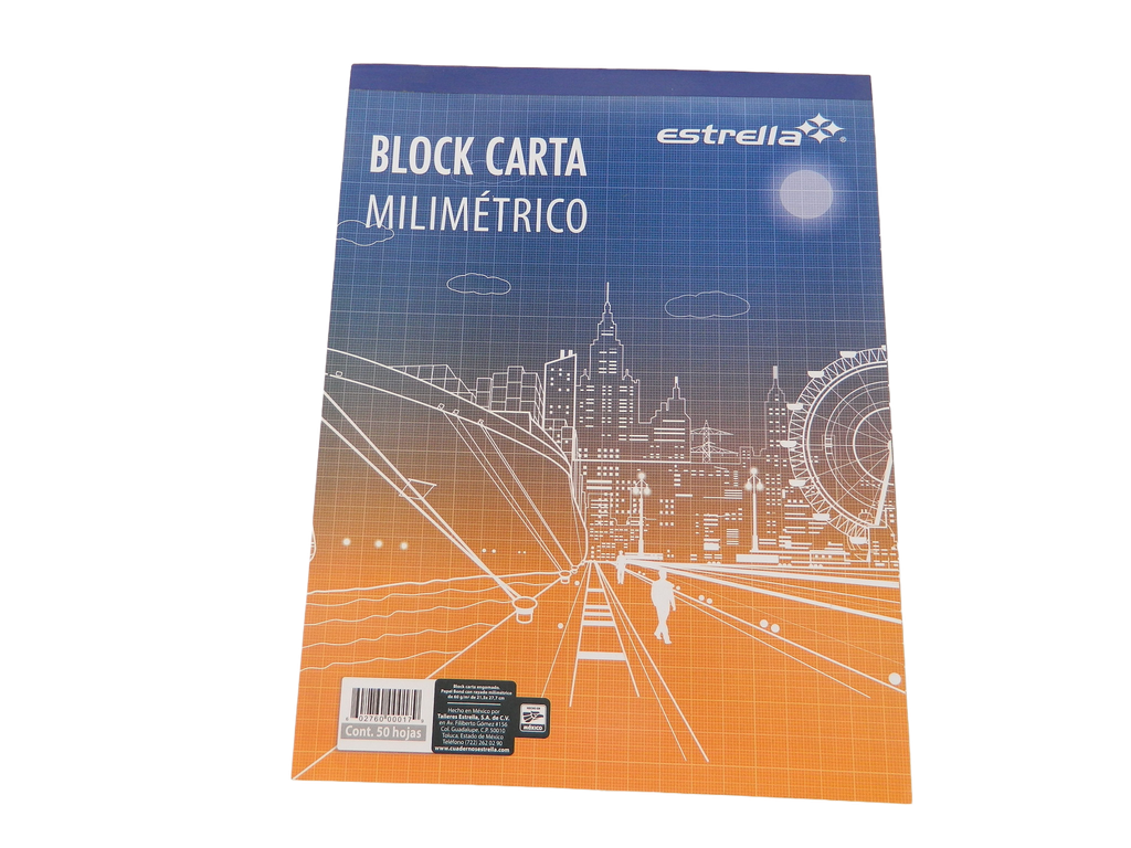 Block Milimetrico T/ Carta C/ 50 hjs Estrella