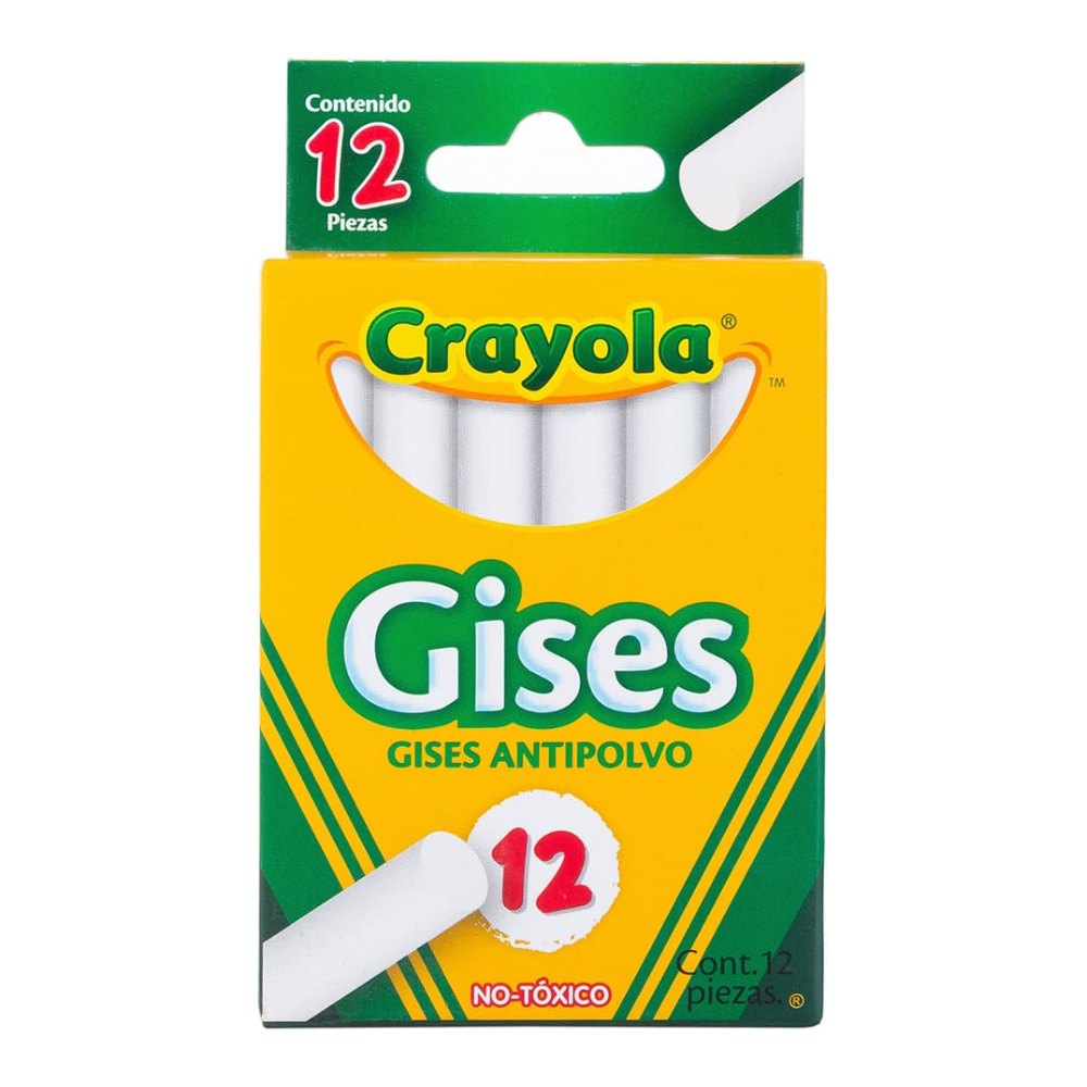 Gis Blanco Antipolvo C/ 12 pzs Crayola