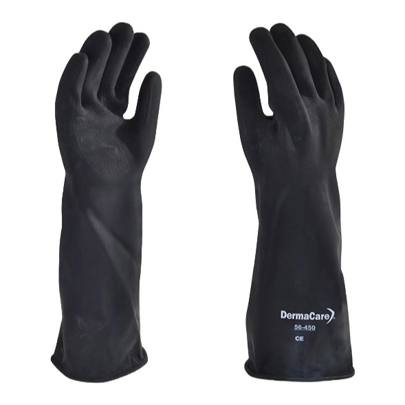 Guante Negro Latex Contra Acidos 18" #10 Dermacare