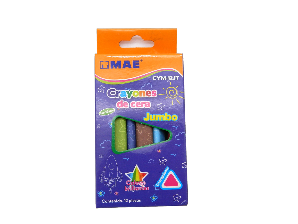 Crayones Jumbo Triangular C/ 12 pzs Mae
