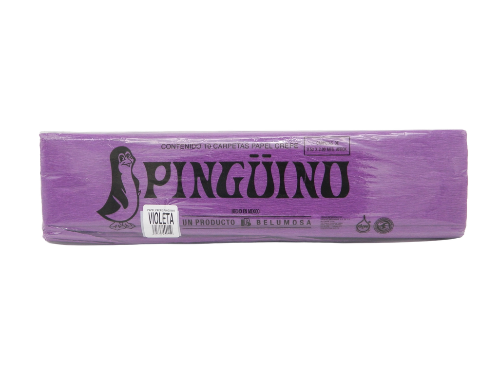 Papel Crepe Pingüino Violeta C/ 10 pzs Belumosa