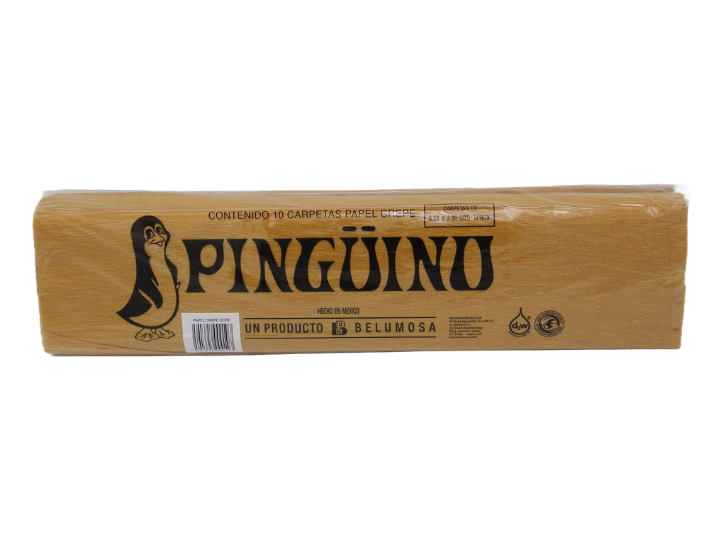 Papel Crepe Pingüino Ocre C/ 10 pzs Belumosa