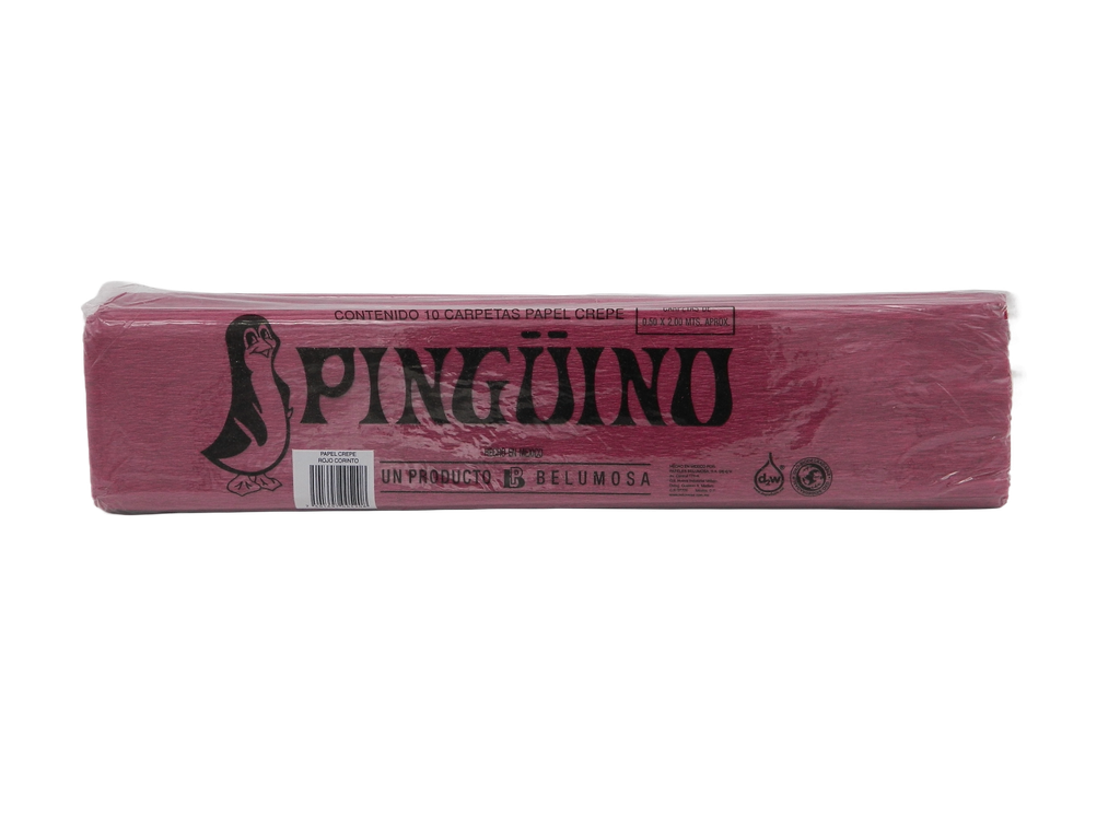 Papel Crepe Pingüino Rojo Corinto C/ 10 pzs Belumosa