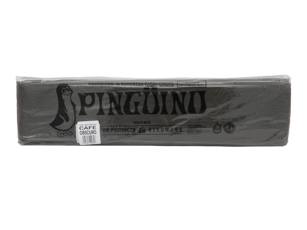 Papel Crepe Pingüino Café Obscuro C/ 10 pzs Belumosa