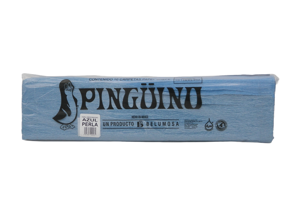Papel Crepe Pingüino Azul Perla C/ 10 pzs Belumosa