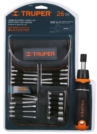 Desarmador Tipo Matraca C/ 18 puntas y 6 Dados 18219 Truper