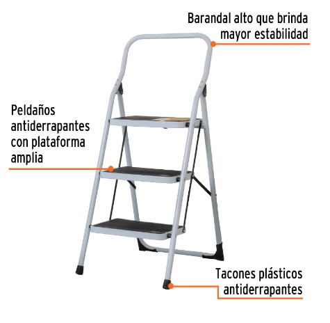 Escalerilla Plegable 3 Peldaños 24120 Truper