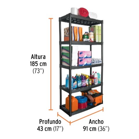 Estante Plastico 5 Repisas 340 Kgs 19943 Truper