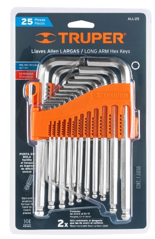 Juego Llaves Allen Largas Mixtas C/ 25 pzs 15572 Truper