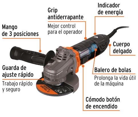 Esmeriladora 4 1/2" 950W 13935 Truper