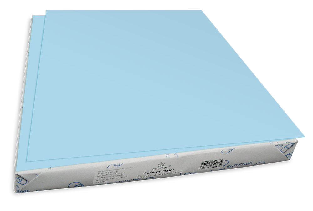 Cartulina Bristol 50 Kg Azul C/ 100 pzs Arpapel