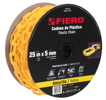 Cadena Plastico Amarilla 5 mm C/ 25 mts 44172 Truper