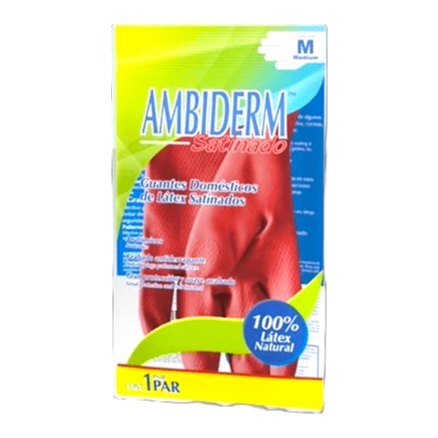 Guante Satinado Rojo Mediano Ambiderm