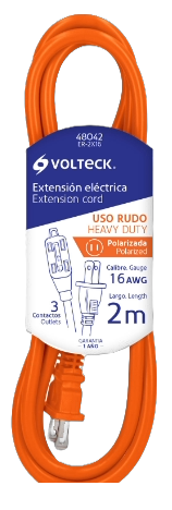 Extension Uso Rudo Cal 16 Naranja 2 mts 48042 Truper