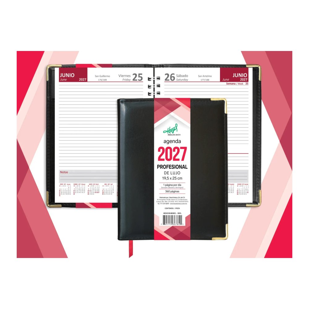 Agenda Diaria Lujo Negra Hazel
