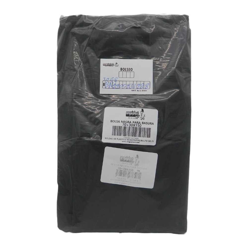 Bolsa Basura Negra 70 + 30 * 150 C/ 25 Kgs Anguiplast