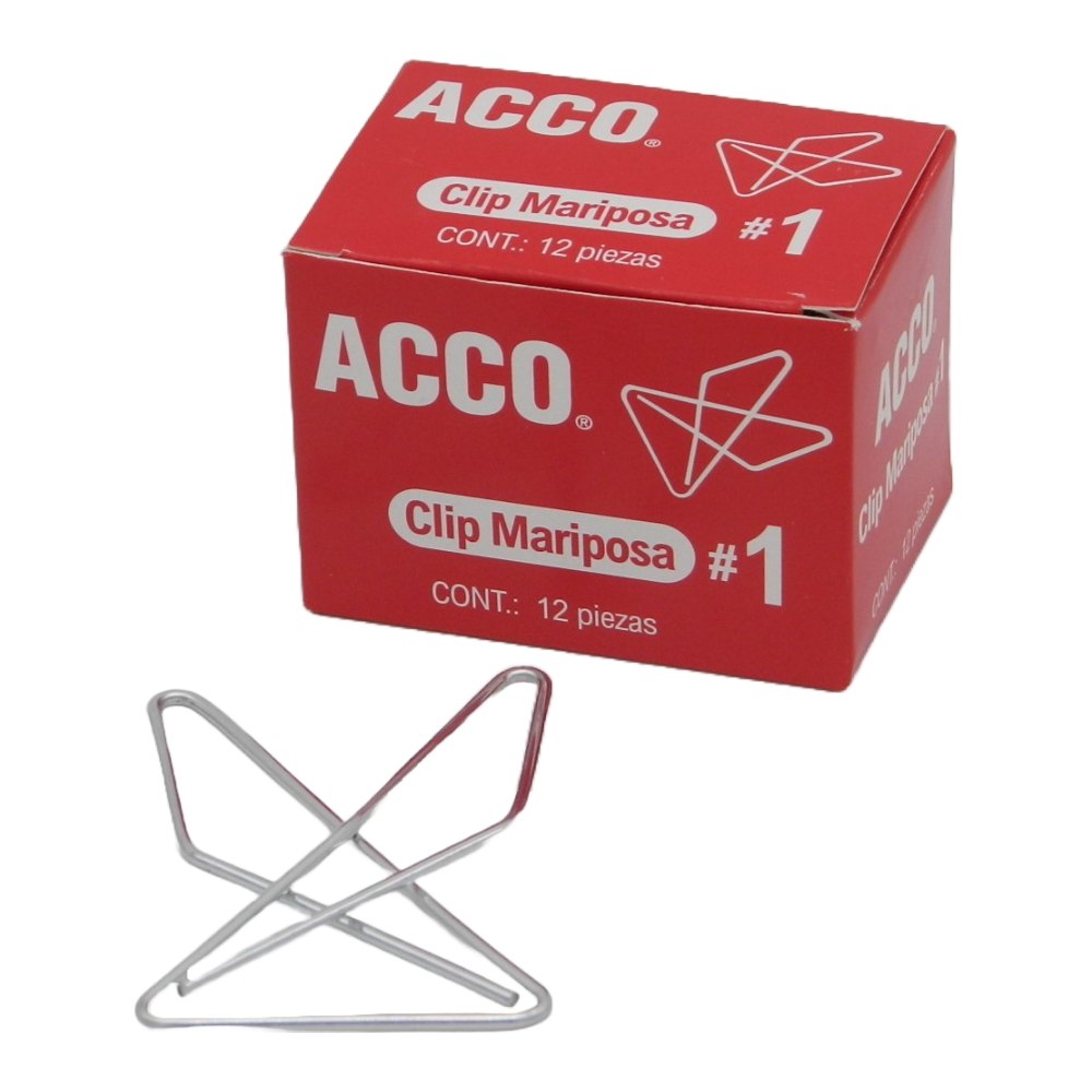 Clip Mariposa #1 C/ 12 pzs Acco