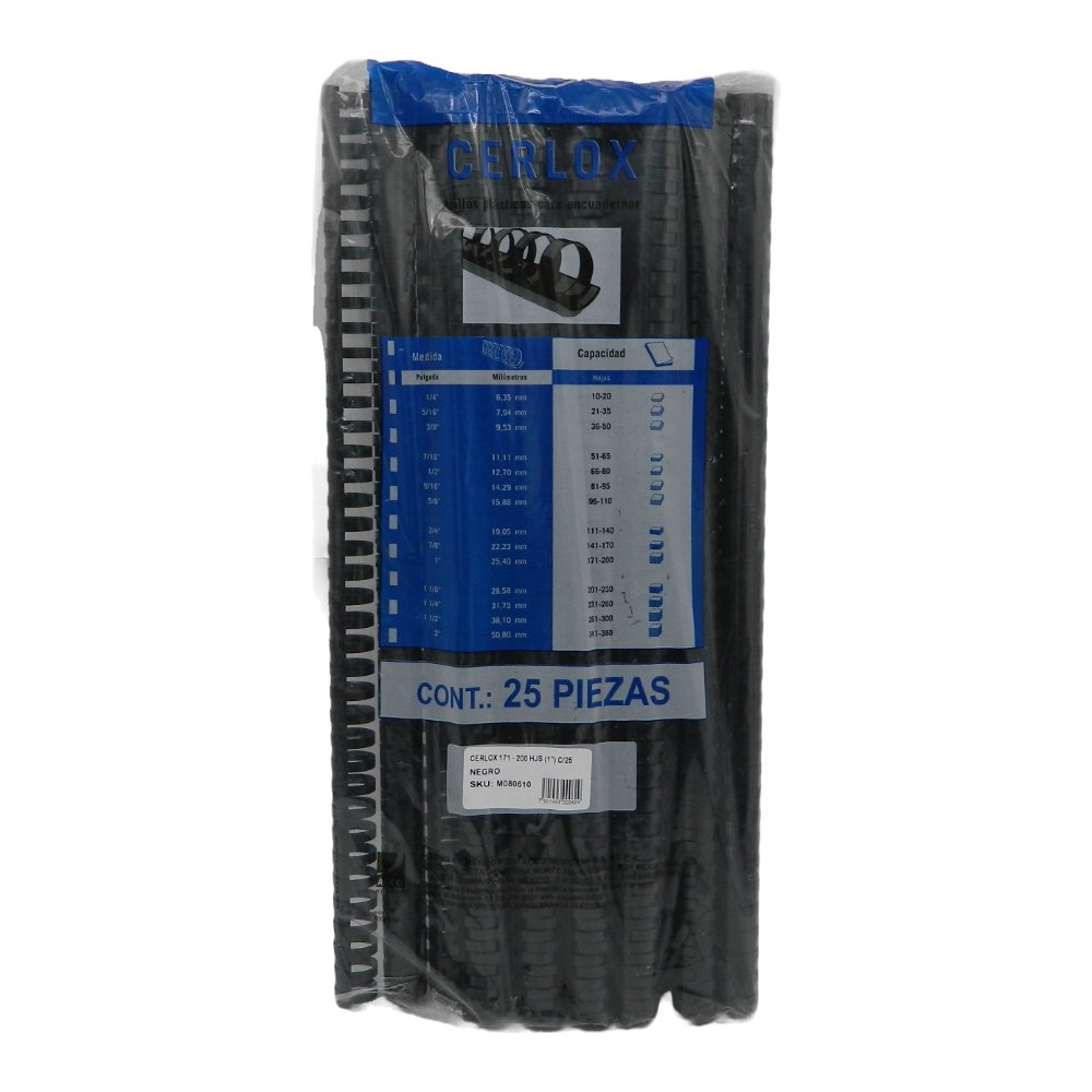 Arillo Plastico 1" C/ 25 Negro C/ 25 pzs Gbc