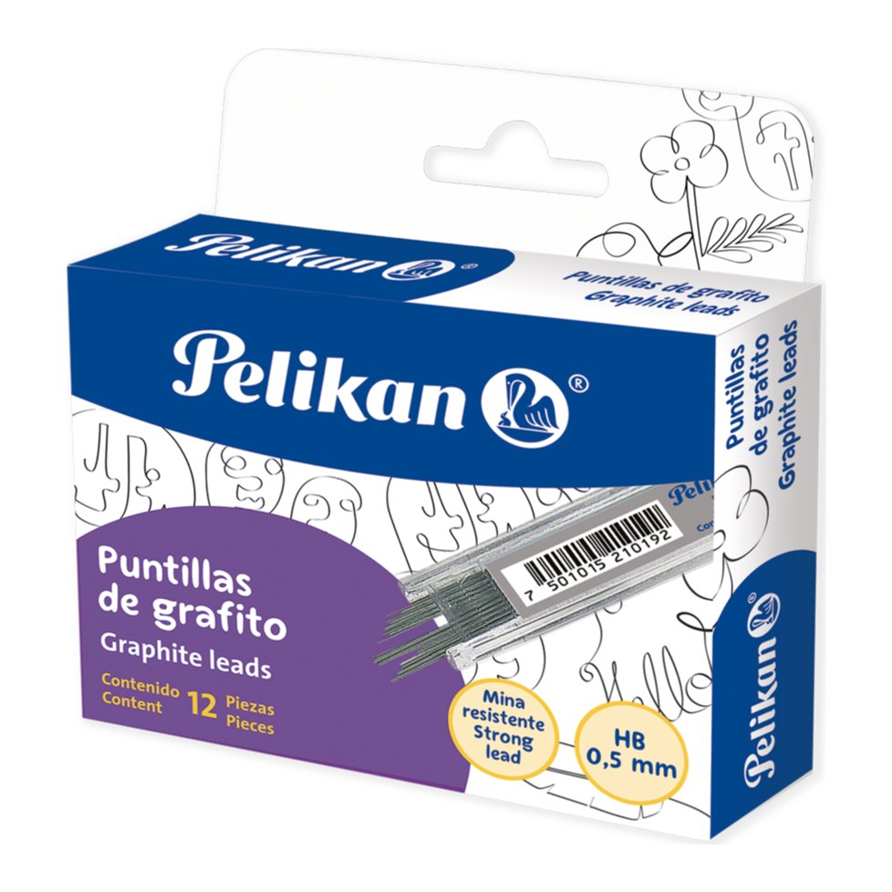 Puntillas 0.5 mm C/ 12 puntillas C/ 12 pzs Pelikan