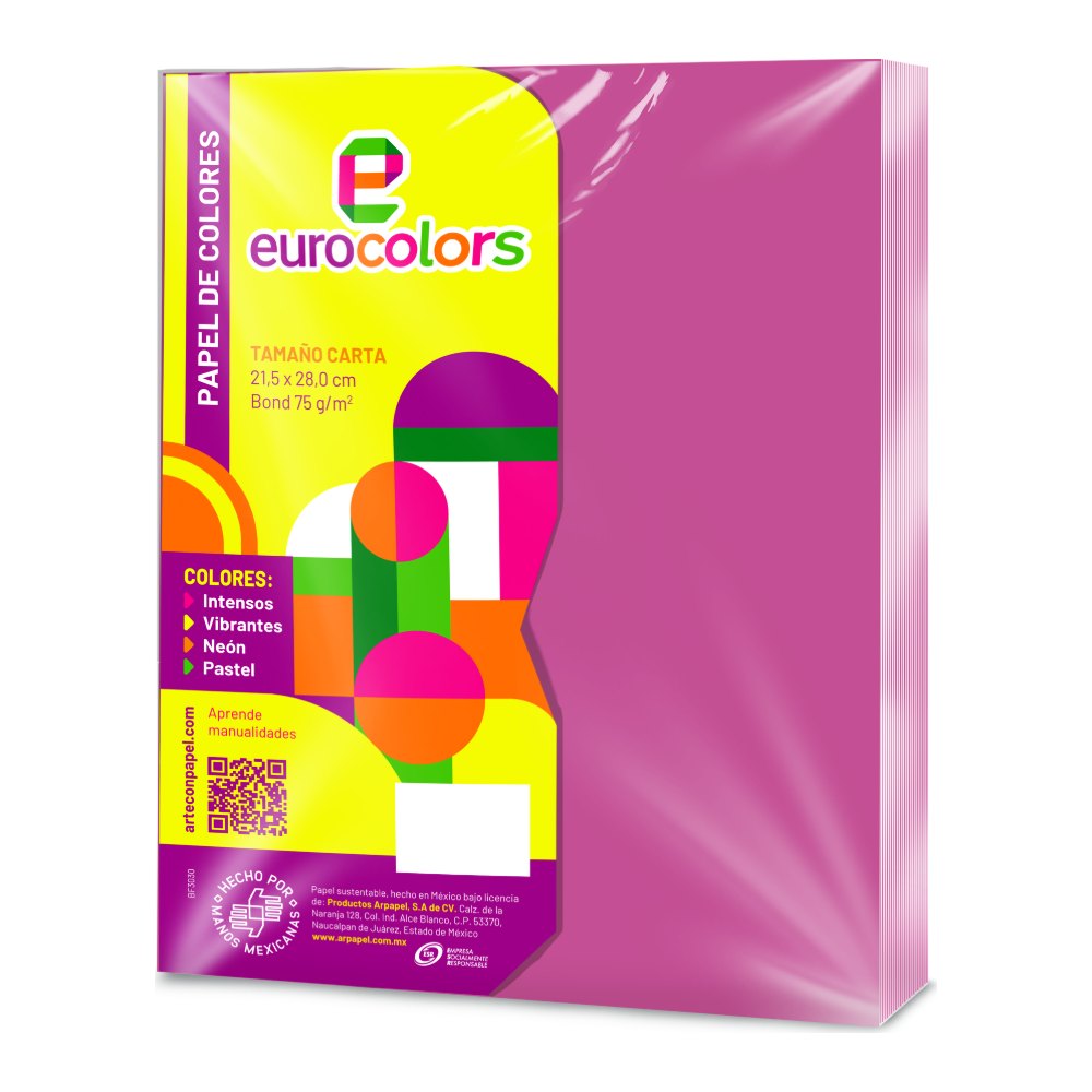 Papel Eurocolor T/ Carta Purpura C/ 100 pzs Arpapel