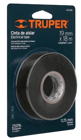 Cinta Aislante Negra PVC 19 x 18 mts 12499 Truper