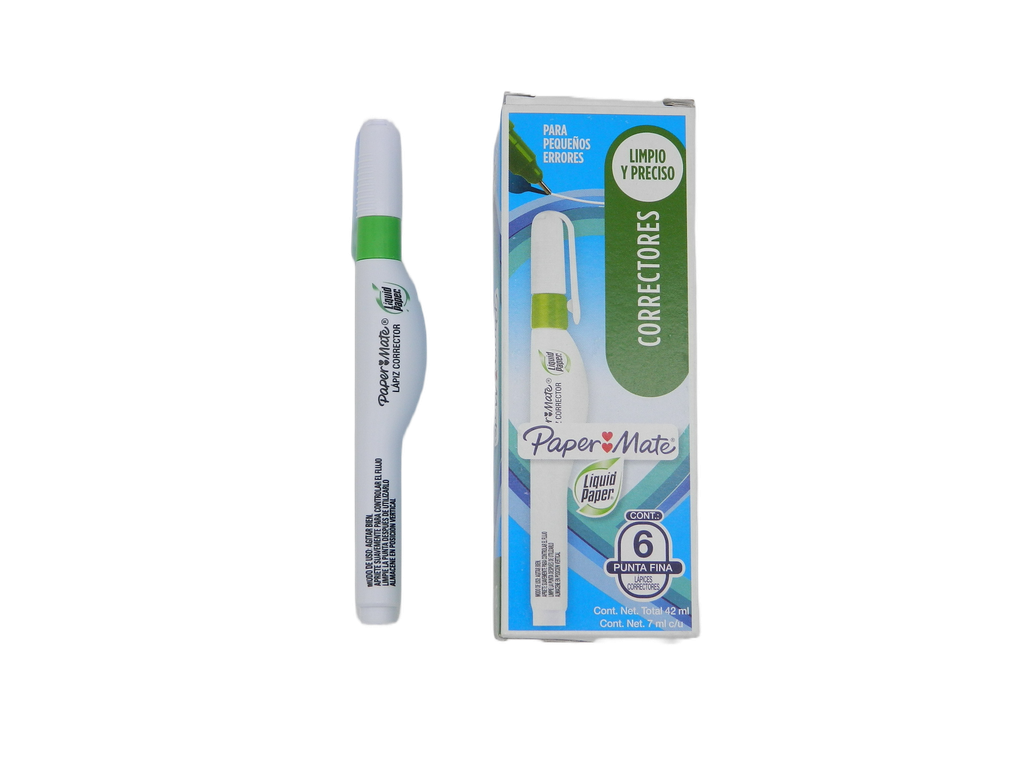 Pluma Correctora 7 ml Liquid Paper C/ 6 pzs Newell