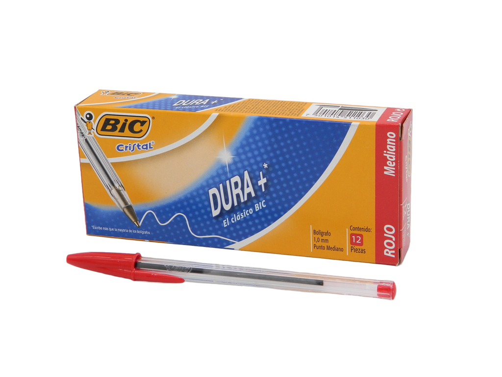 Pluma Bic 1.0 mm P/ Mediano Rojo C/ 12 pzs Bic