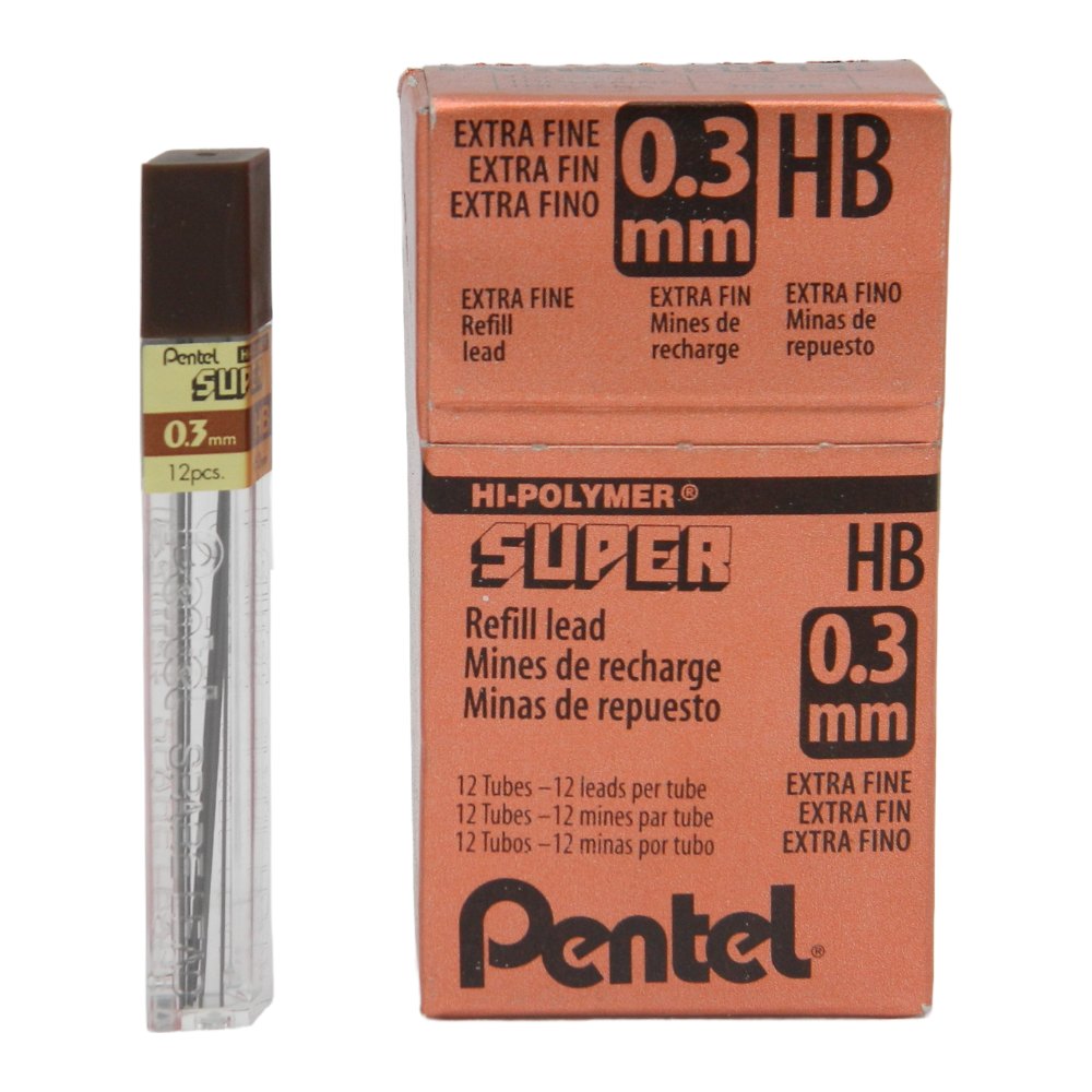 Puntillas Hi-Polymer 0.3 mm C/ 12 puntillas C/ 12 pzs Pentel