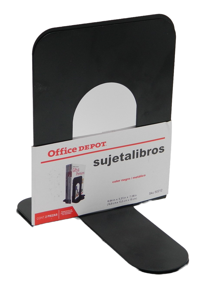 Sujetalibros Metal Negro Office Depot