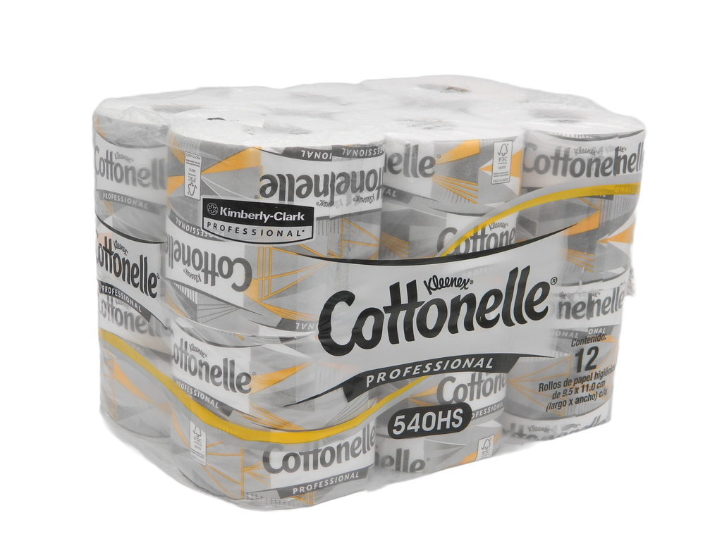 Papel Higienico Tradicional Kleenex Cottonelle C/ 540 hjs C/ 12 pzs 90498 Kimberly
