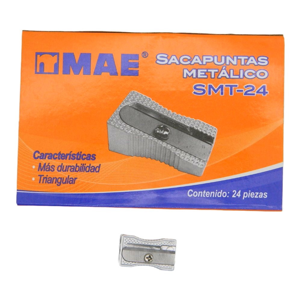 Sacapuntas Metalico Triangular C/ 24 pzs Mae