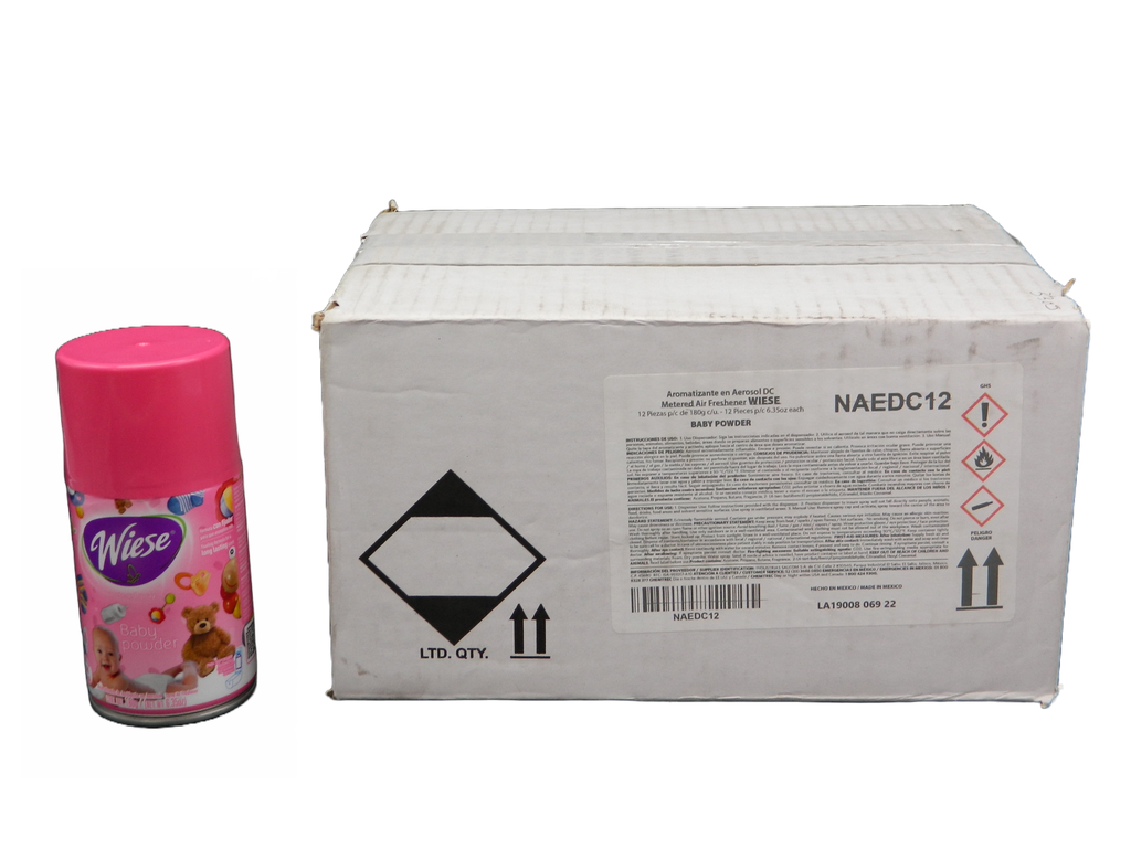 Repuesto Aromatizante Aerosol 180 grs Bebe C/ 12 pzs Wiese