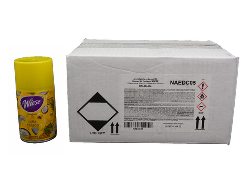 [001520] Repuesto Aromatizante Aerosol 180 grs Piña Colada C/ 12 pzs Wiese