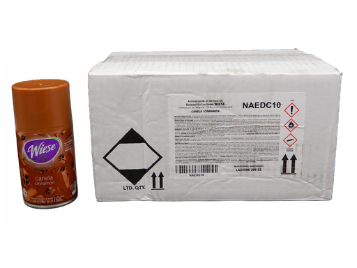 [001523] Repuesto Aromatizante Aerosol 180 grs Canela C/ 12 pzs Wiese