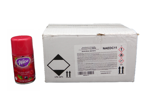 [001528] Repuesto Aromatizante Aerosol 180 grs Frutos Rojos C/ 12 pzs Wiese